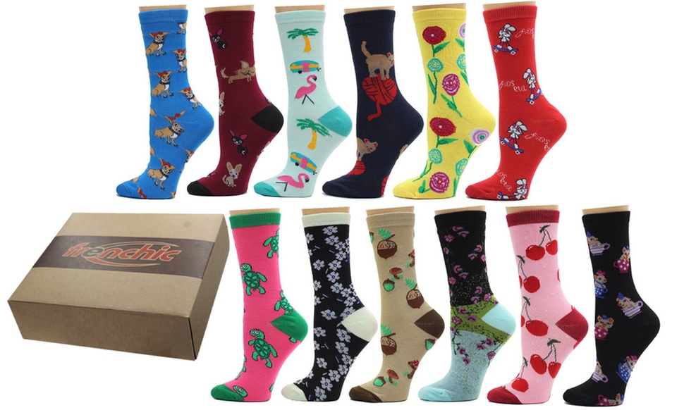 Frenchic Women's Statement Cotton Blend Crew Socks (12-Pairs)