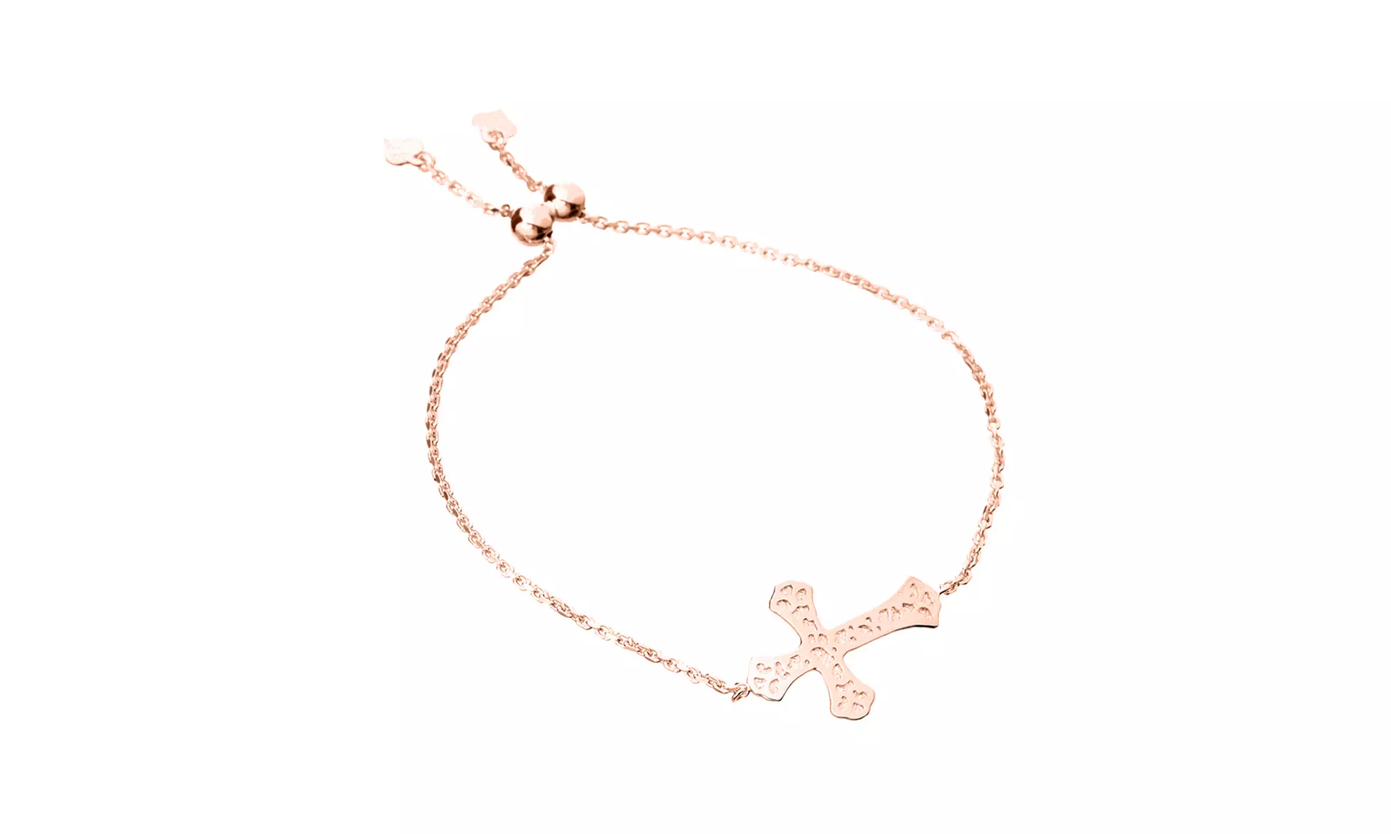 Italian Sterling Silver Adjustable Cross Bracelet  - Second Medium