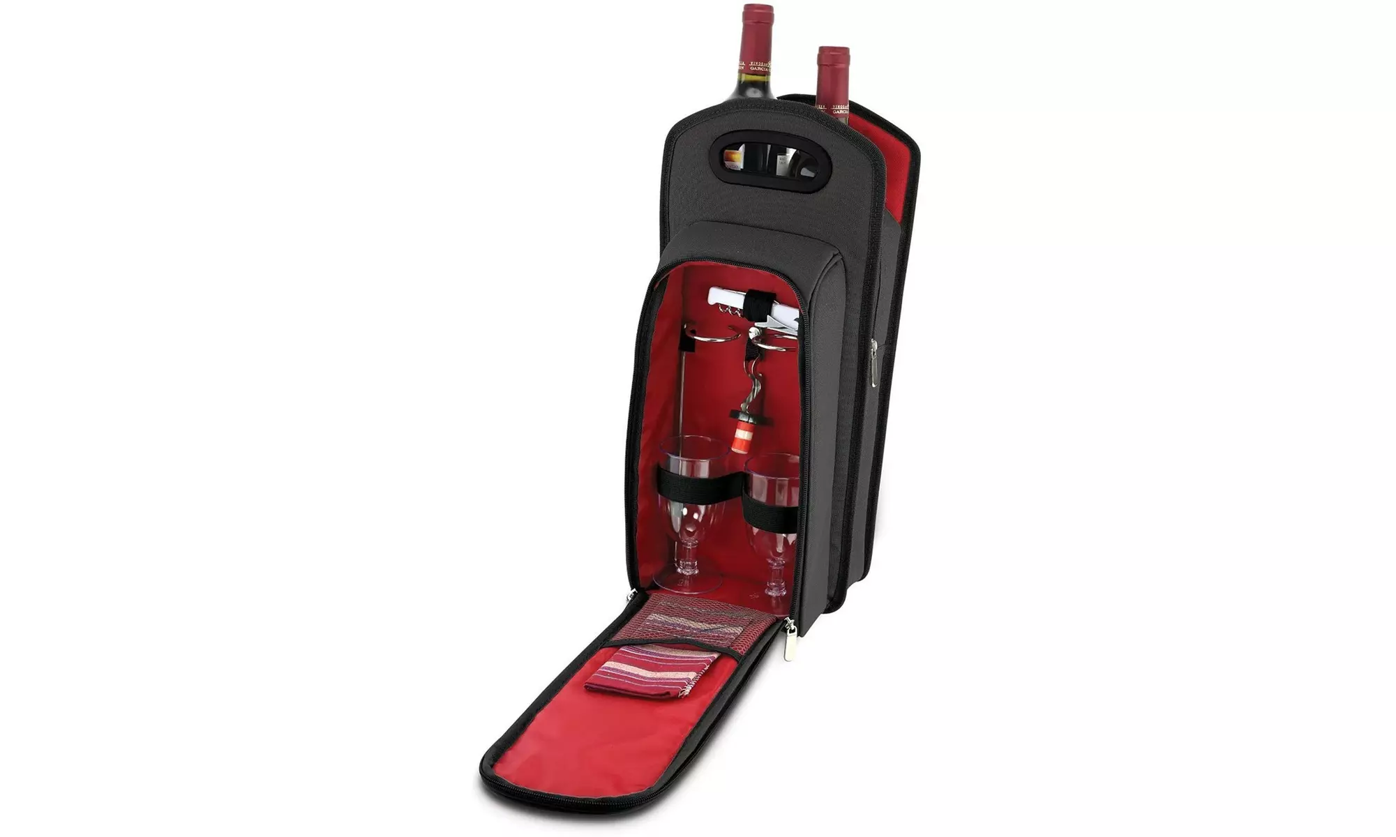 KOVOT 9 Piece Wine Travel Bag & Picnic Set Including 2 Wine Glass Holder Stakes - Primary Image