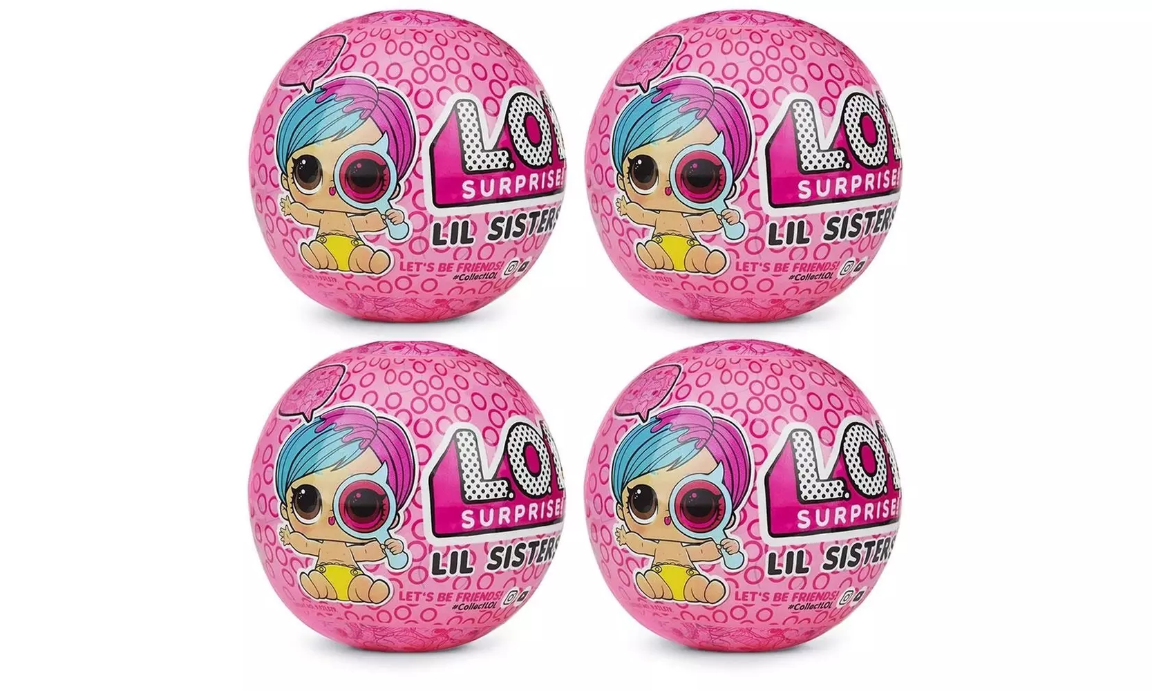 L.O.L. Surprise! Eye Spy Lil Sisters 4-Pack Doll Ball Wave 2 Series LOL - Primary Image