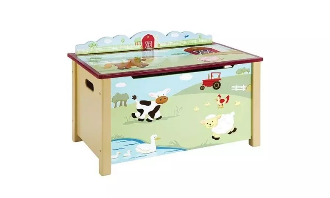 Guidecraft G86704 Farm Friends Toy Box - Primary Image