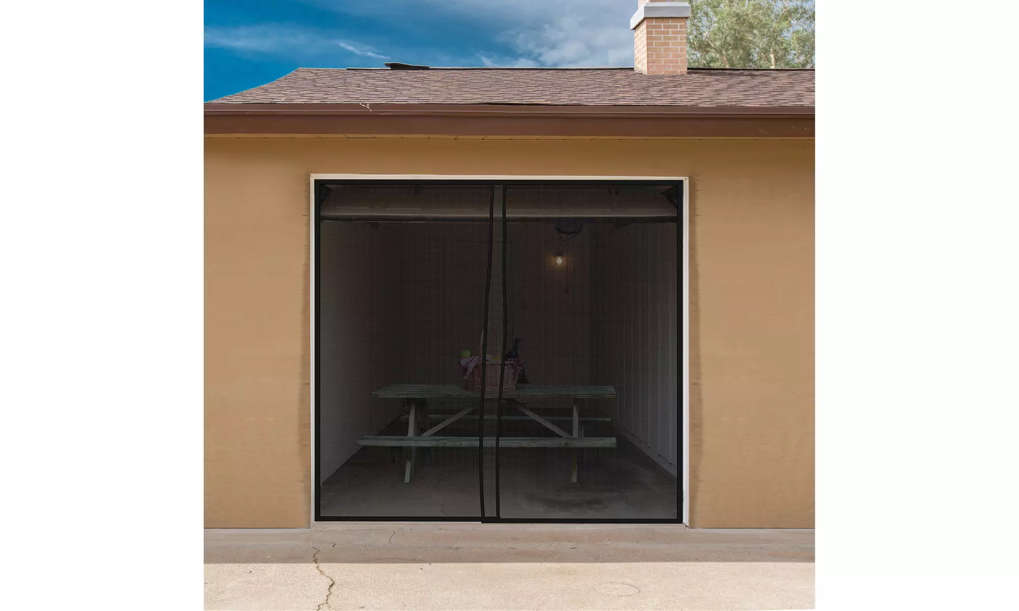 One Single Car Garage Door Screen Weighted Magnetic 9.5 x 7.5 Feet