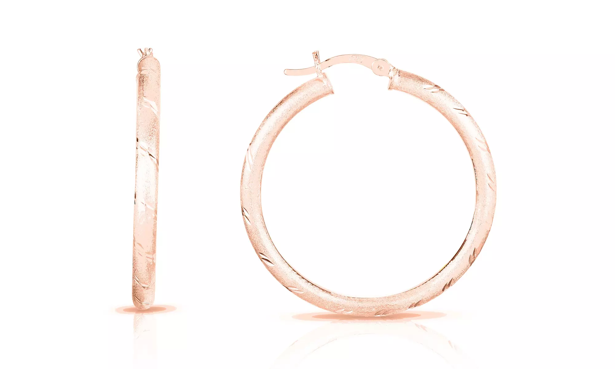 Italian 18K Rose Gold Plated Sterling Silver Hoop Collection
