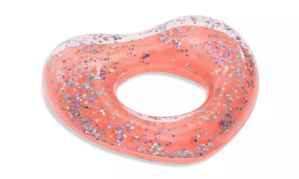 Inflatable Glitter Heart & Star Pool Float 36" - Second Medium