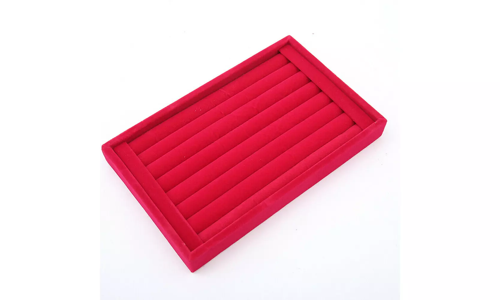 1-2 Pc Velvet Jewelry Ring Display Organizer Tray Holder Earring Storage Case