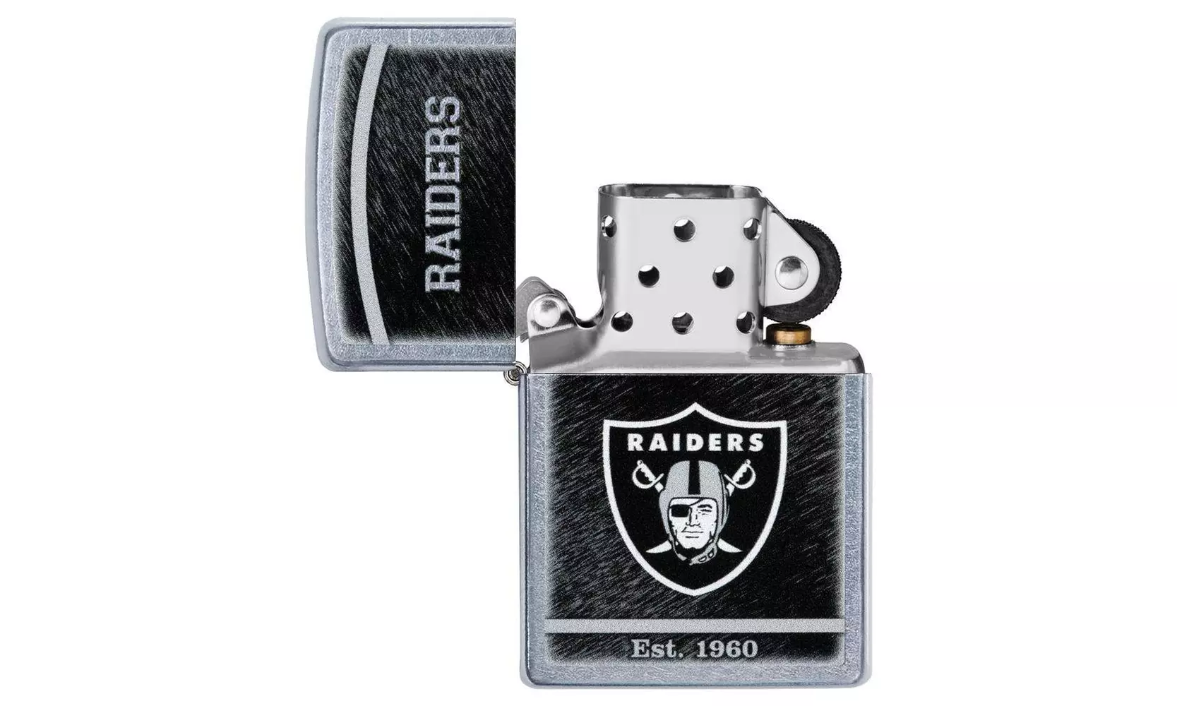 Zippo NFL Oakland Raiders Street Chrome Finish, Genuine Windproof Lighter #29956 - Second Medium