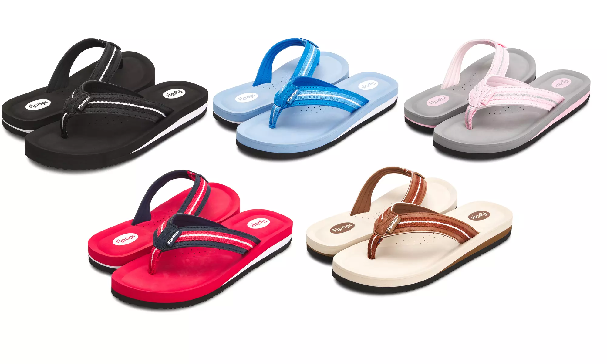 Floopi Women's Molded Cushion Thong Flip Flop Sandals
