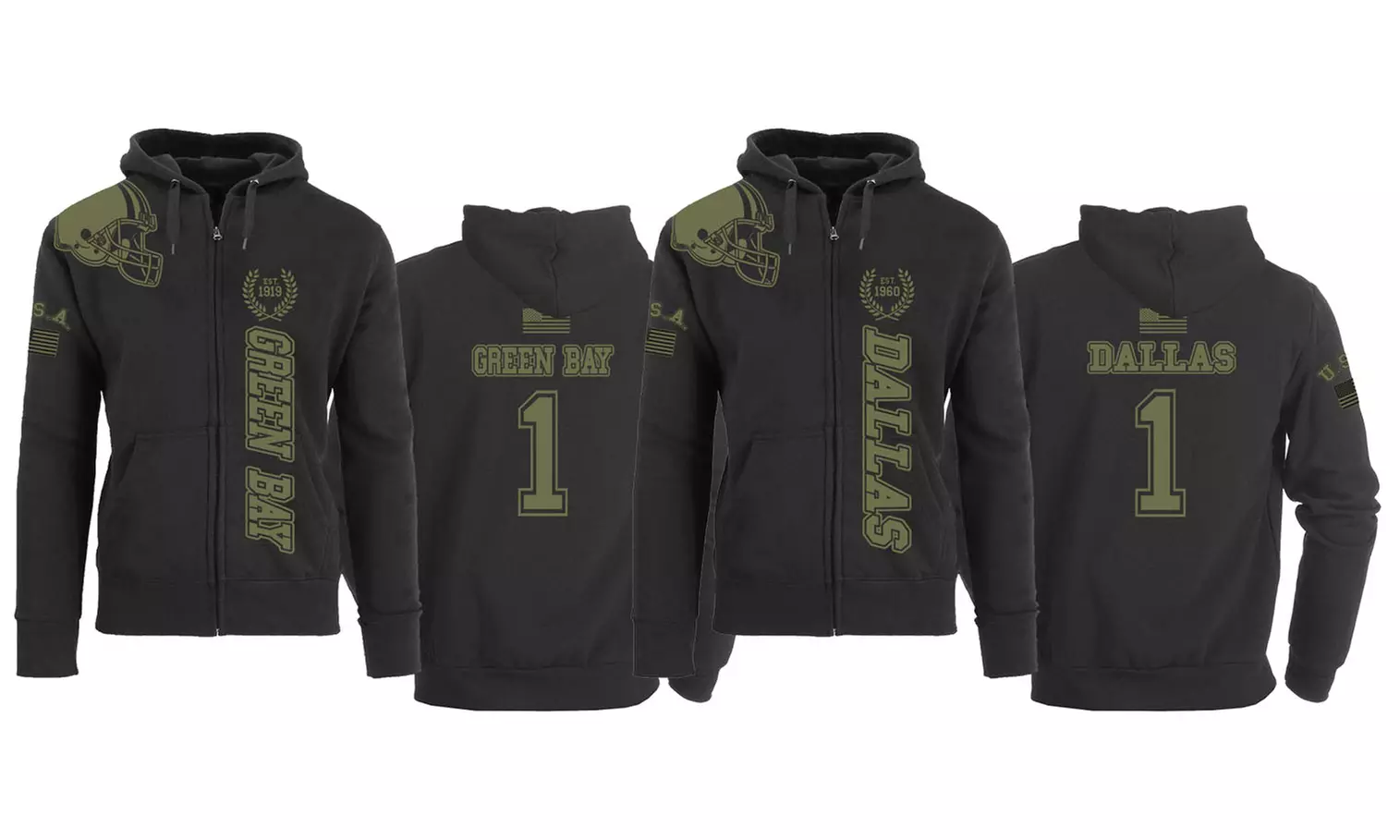 Women's Football Salute Zip Up Hoodie (S-2XL) - Primary Image