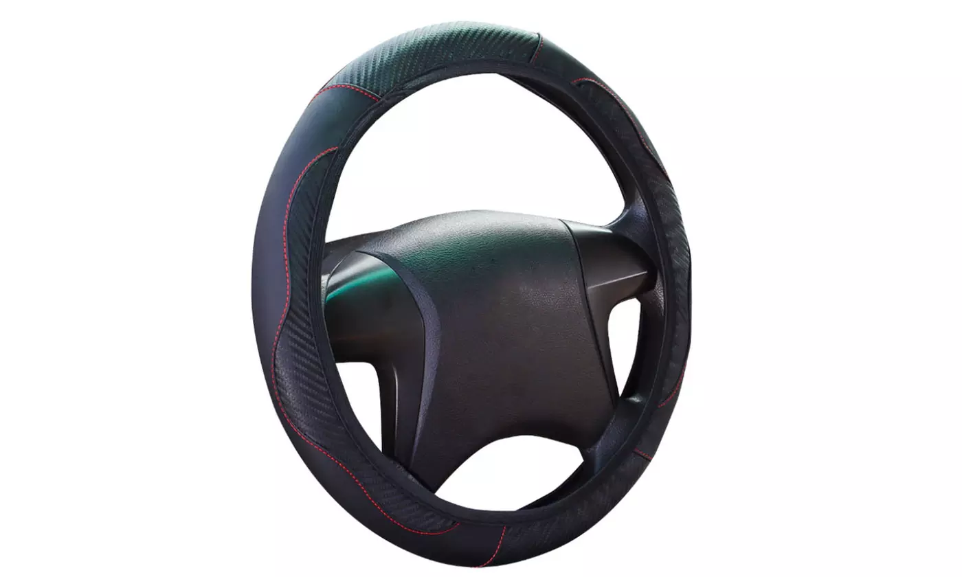Universal 15 inch Microfiber Leather Auto Car Steering Wheel Cover