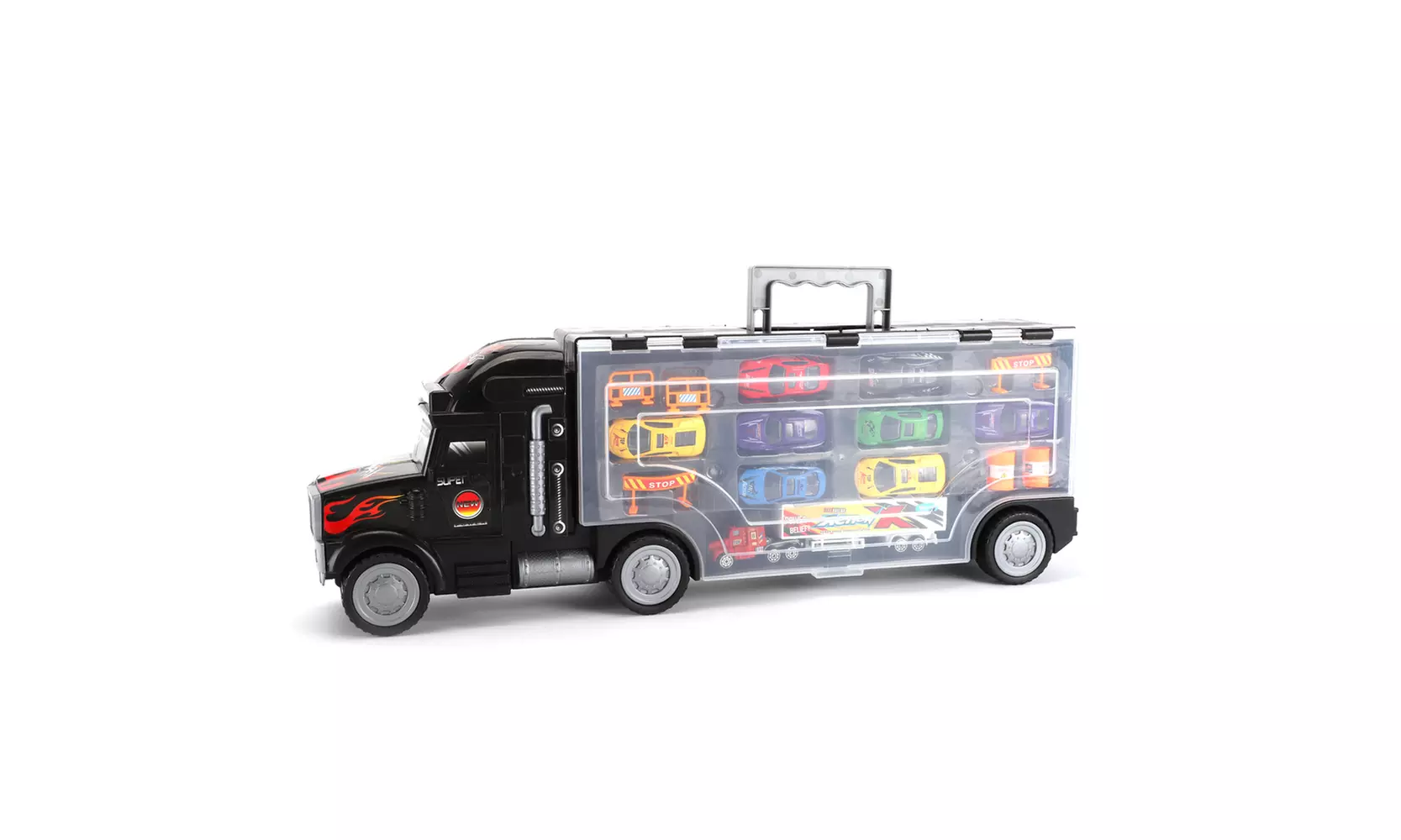 2-Sided Carrier Truck Toy Cars, Transport Trucks Toy for Kids Boys Girls - Primary Image