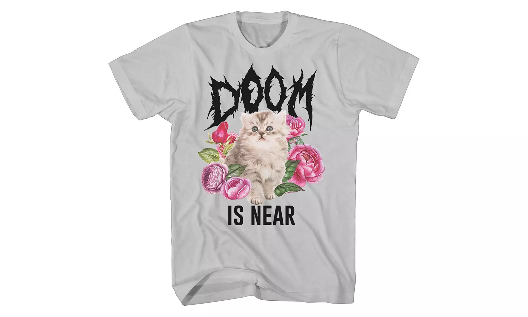 Doom is Near Kitten Kitty Cat Lover Funny Humor Pun Adult Men's Graphic T-Shirt - Primary Image