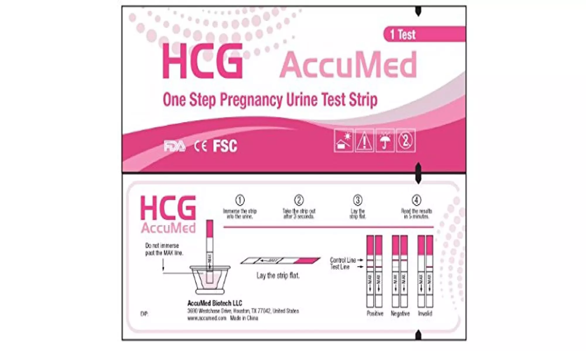 AccuMed Pregnancy Test Strips, 25-Count Individually Wrapped Pregnancy Strips - Primary Image