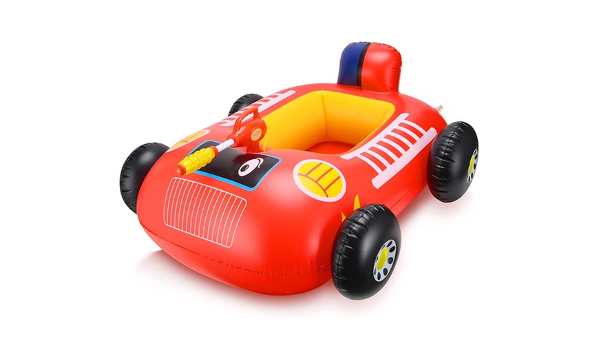 Kids Car Shape Inflatable Seat Boat with Squirt Water Gun Ride on Raft ...