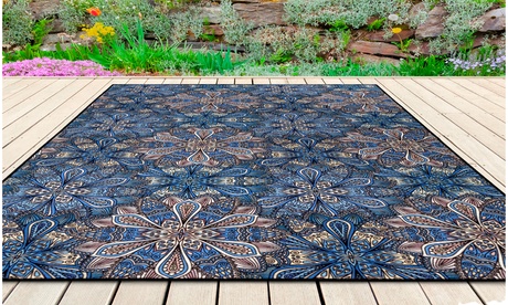 Superior Cassidy Floral Indoor Outdoor Rug Washable Large Area Rugs Or Door Mat Blue Area Rugs 2X3 Door Mat