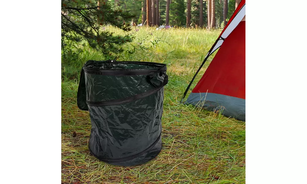 Collapsible 33 Gallon Trash Can with Zippered Lid - Primary Image