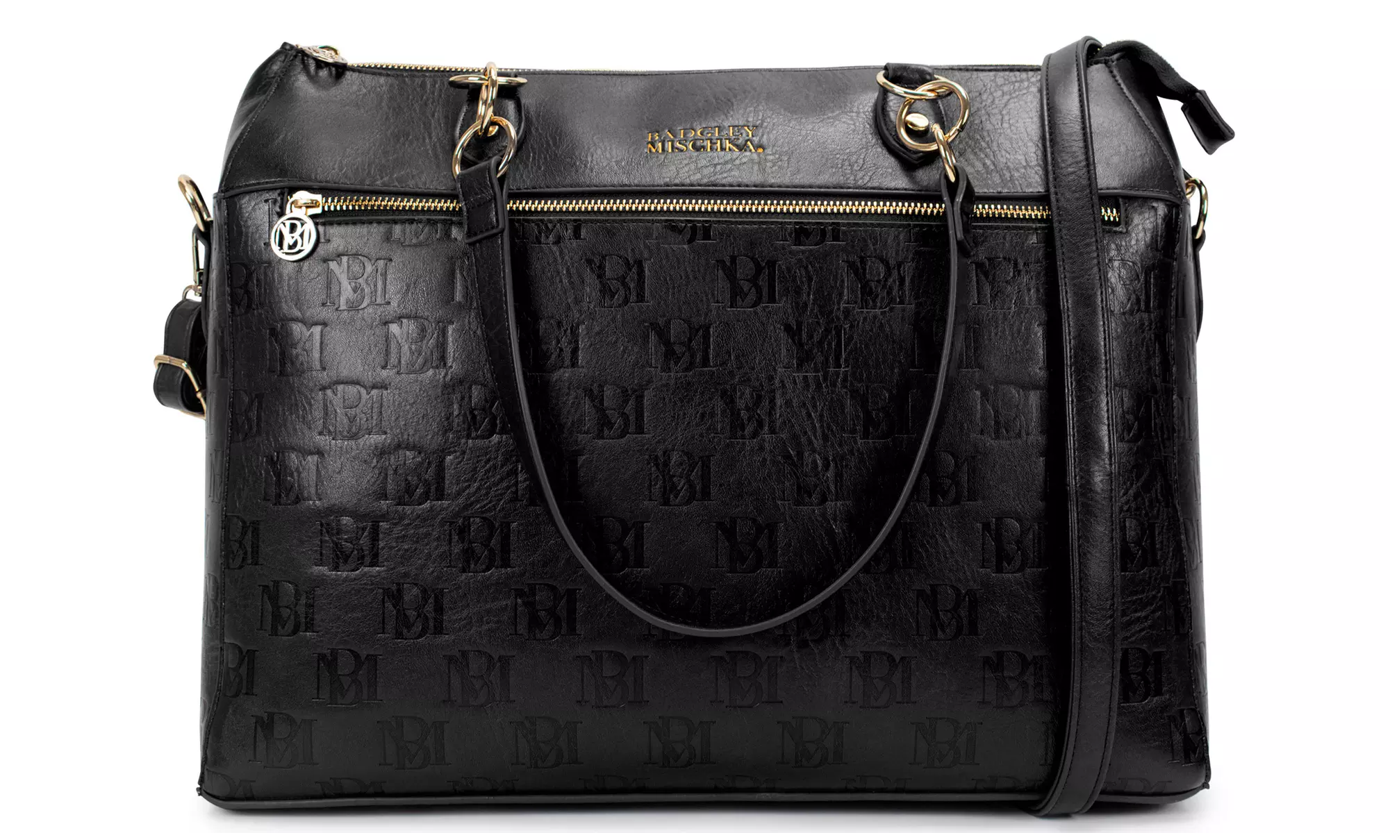BADGLEY MISCHKA Madalyn Vegan Leather Weekender Tote Bag 