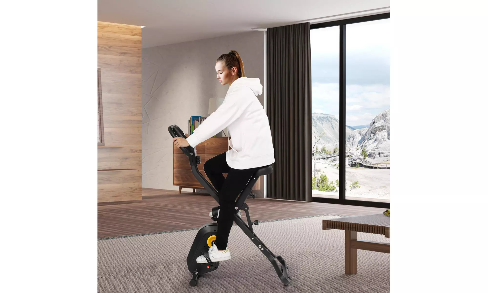 Folding Exercise Stationary Bike, with Magnetic Resistance - Primary Image