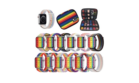 Waloo Pride Apple Watch Bands & Watch Band Organizer For Apple Watch Single 38/40/41mm Rainbow Brilliance Band