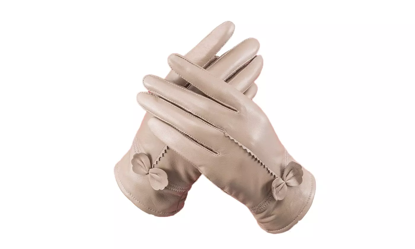 Women's Genuine Leather Gloves with Soft Lining 