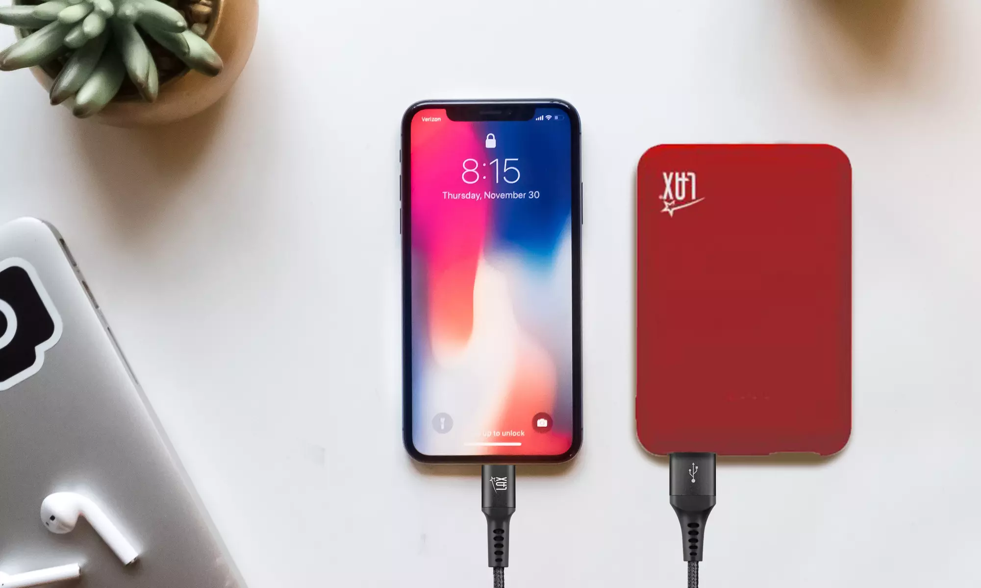 Rubberized Power Bank 6,000 or 12,000mAh LED Dual-USB