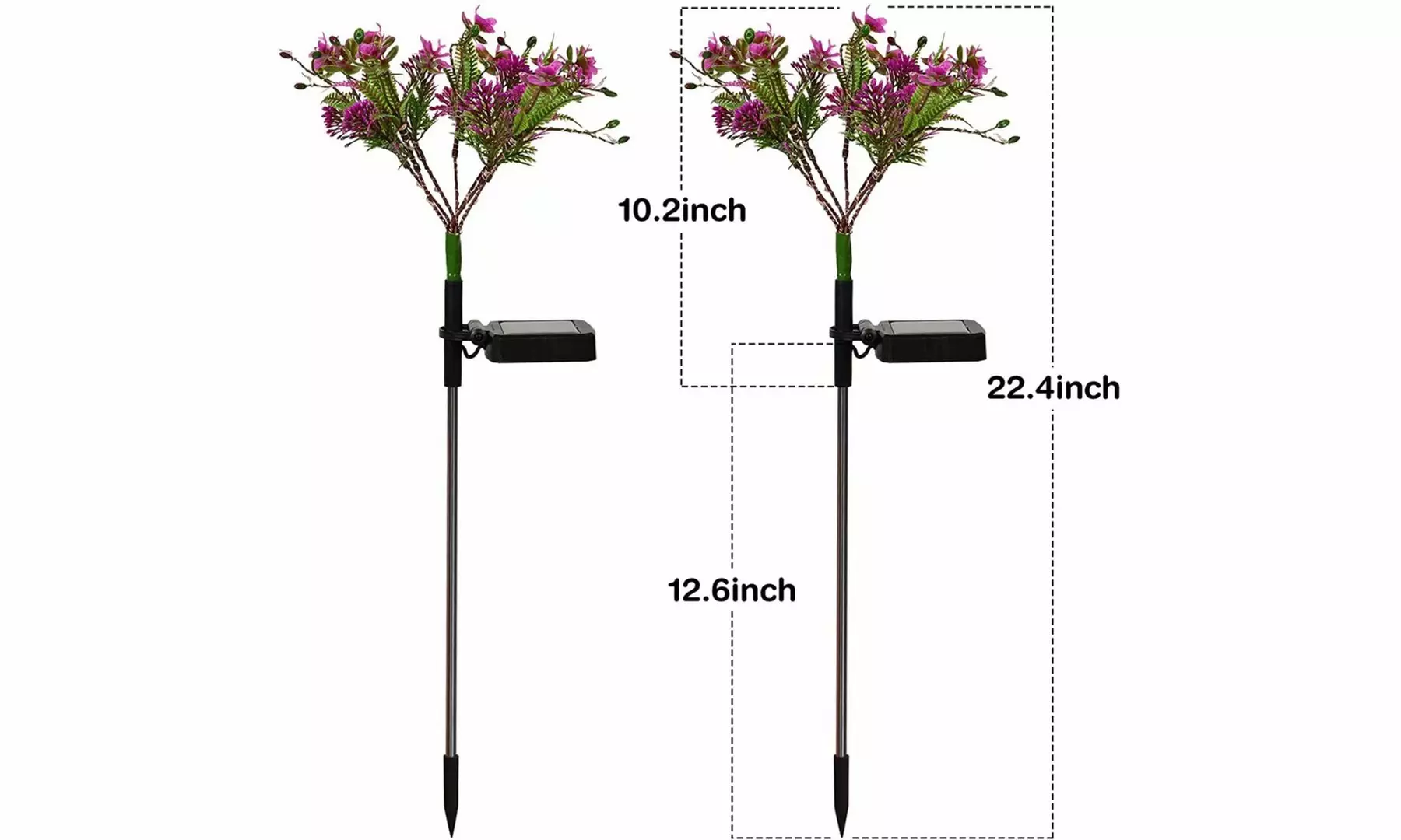 2 Pack Solar Lights Outdoor Solar Phalaenopsis Lights Garden Decorative Lights