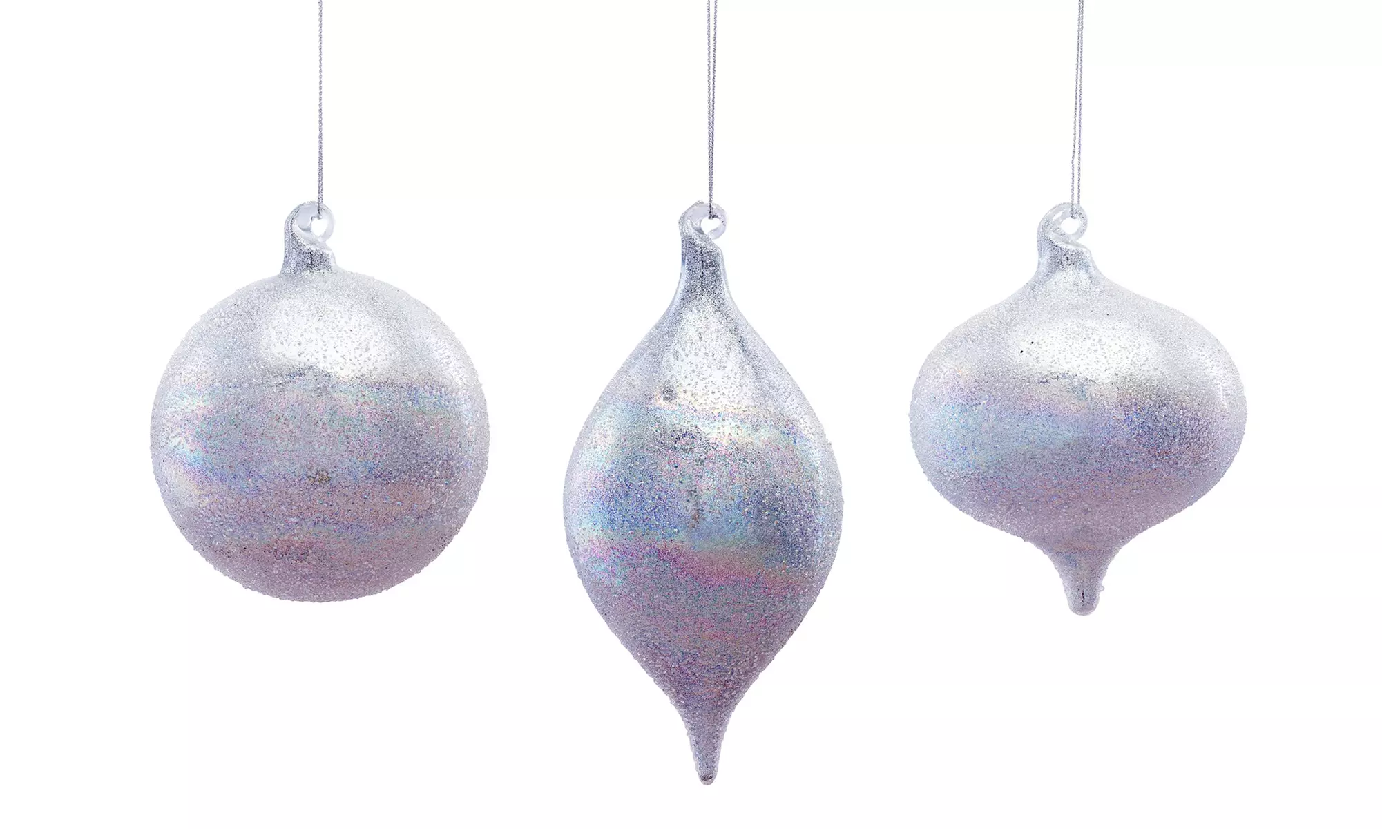 Ornament (Set of 6) 4.5"H, 4.75"H, 6.75"H Glass - Primary Image