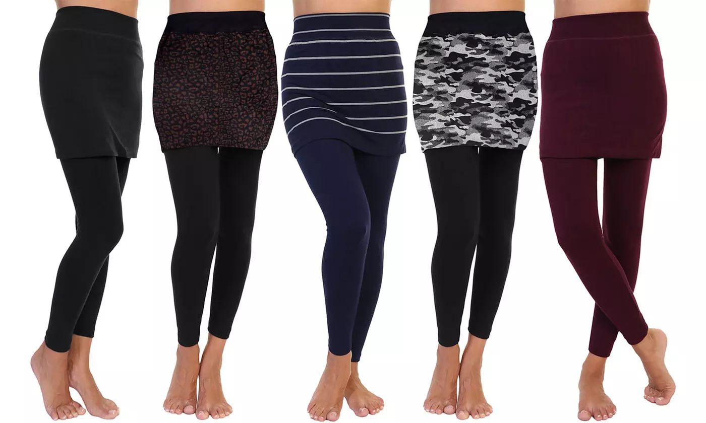 Angelina 2-Pack Women's Skirted Leggings