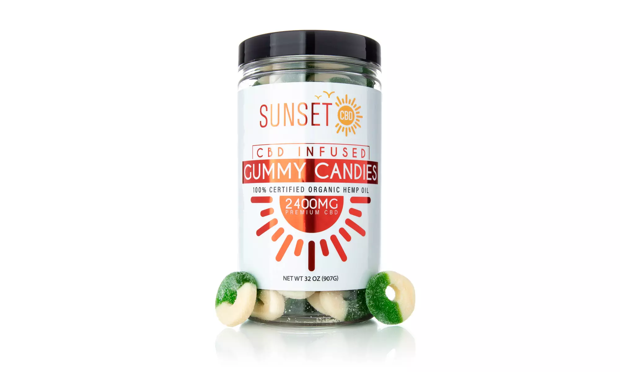 Premium Mega Size CBD Infused Gummies (2400mg) 32oz from Sunset CBD
