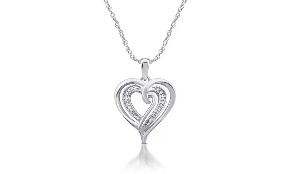Diamond Accent Fashion Multi Heart Pendant in Sterling Silver By DeCarat - Primary Image
