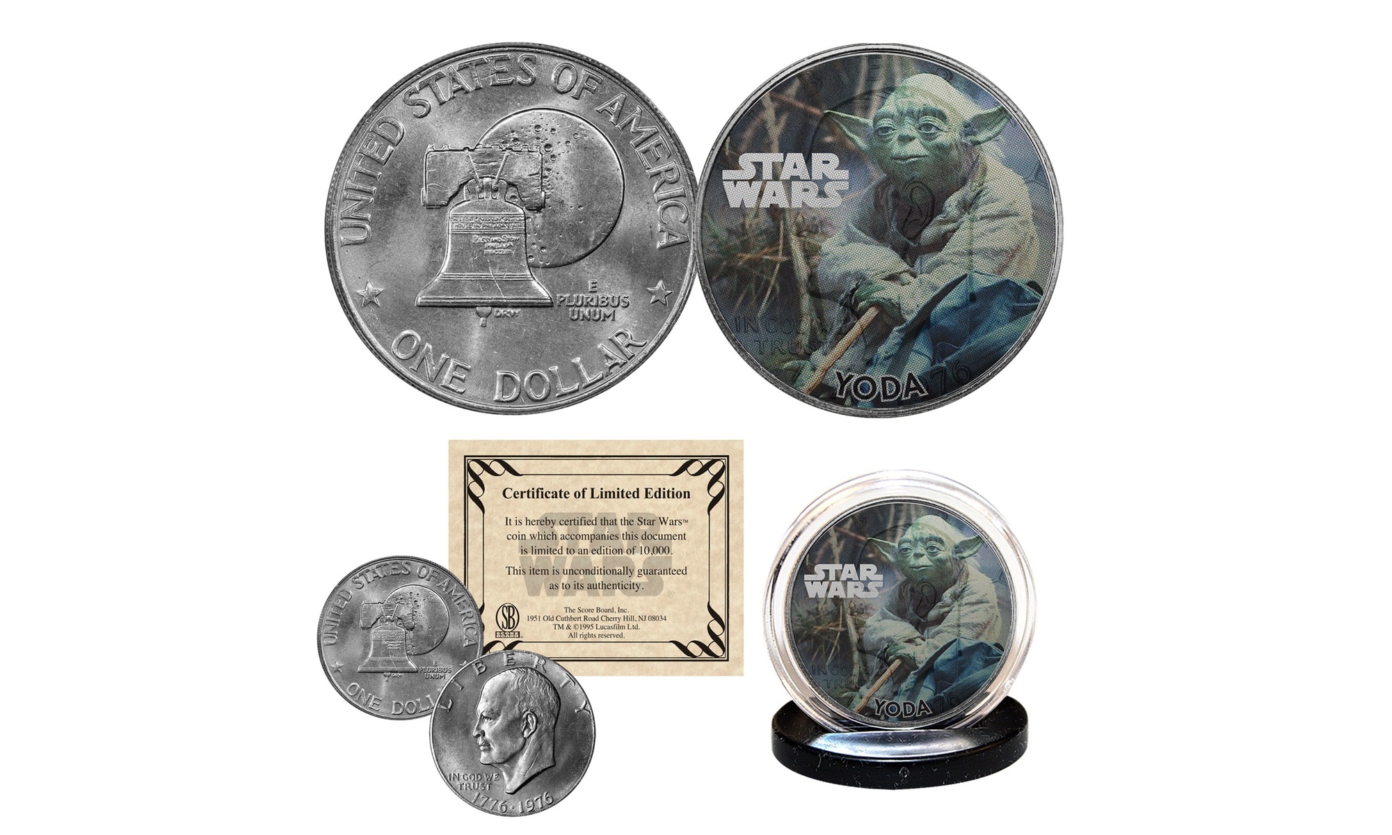 YODA - STAR WARS Licensed 1976 Eisenhower "IKE" Dollar U.S. Coin