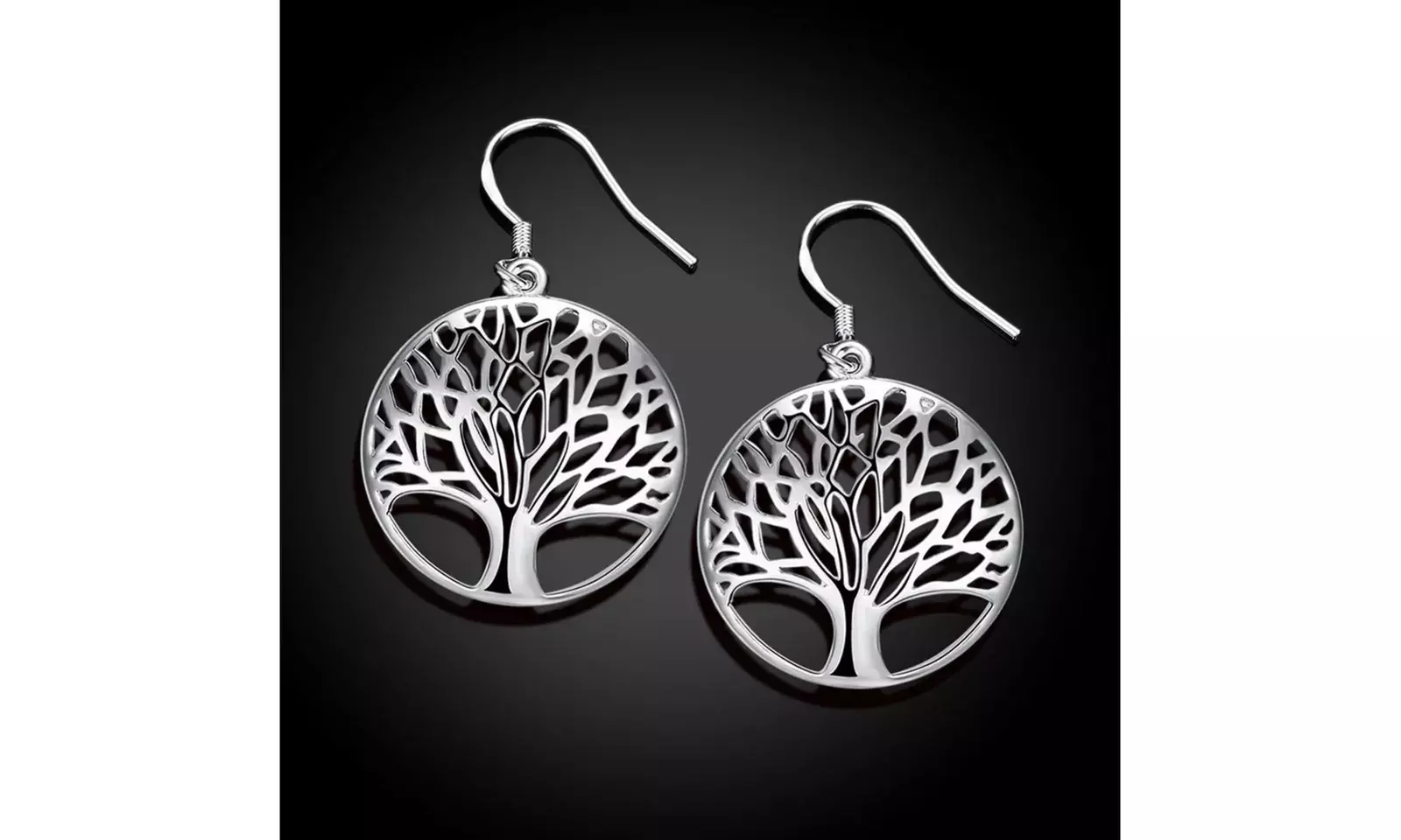 925 Sterling Silver Tree Of Life Dangle Drop Earrings 