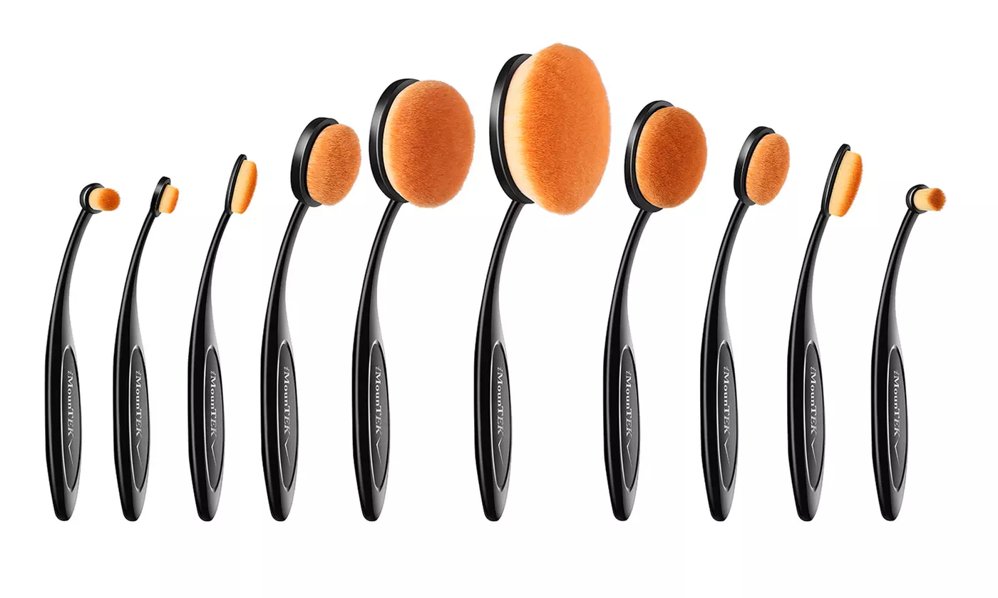 iMounTEK Professional Beauty Cosmetic Oval-Shaped Makeup Brushes Set (10-Piece) - Primary Image