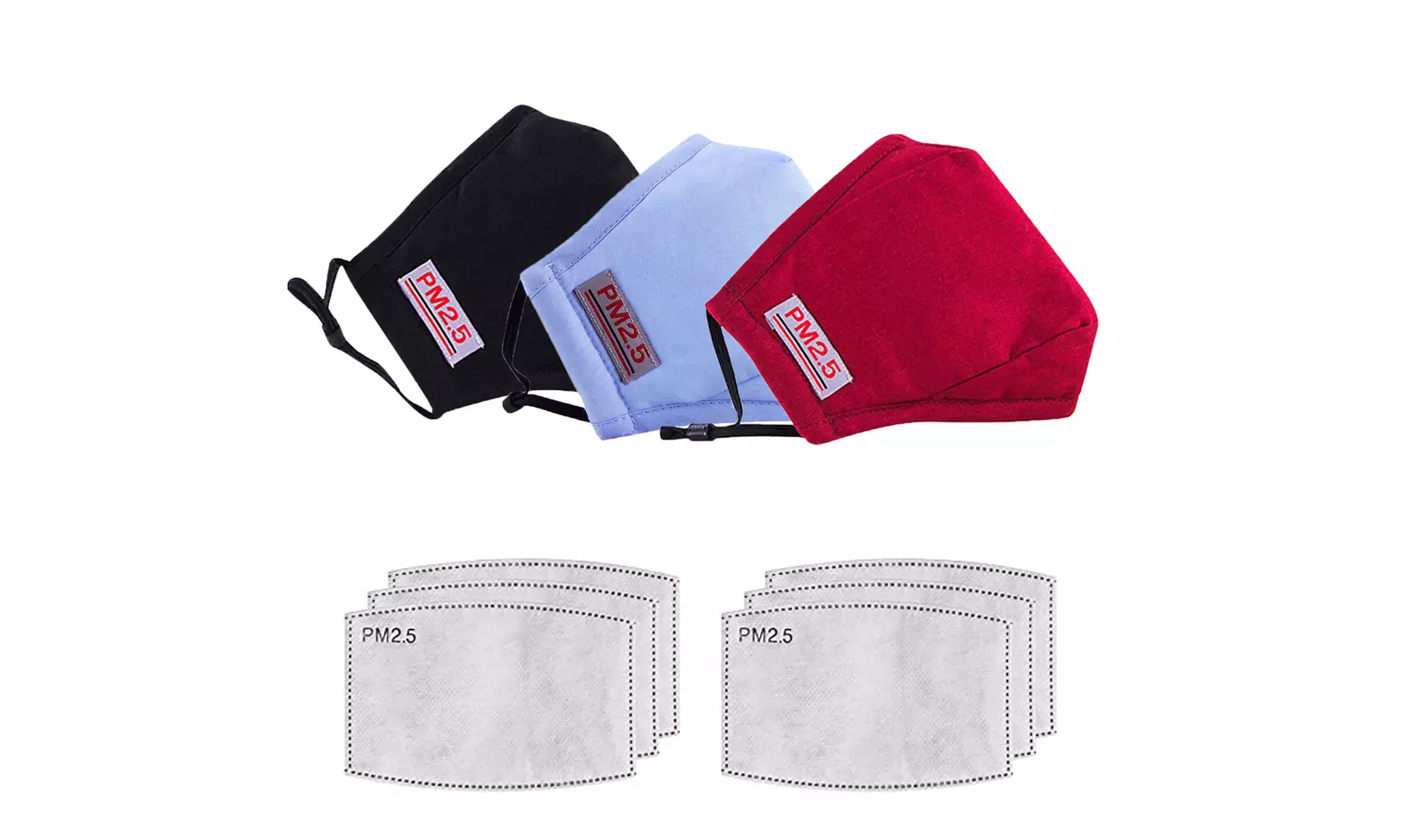 PM2.5 Anti-dust Reusable Cotton Mouth Face Masks Mouth Cover Filter 3and6PCS - Primary Image