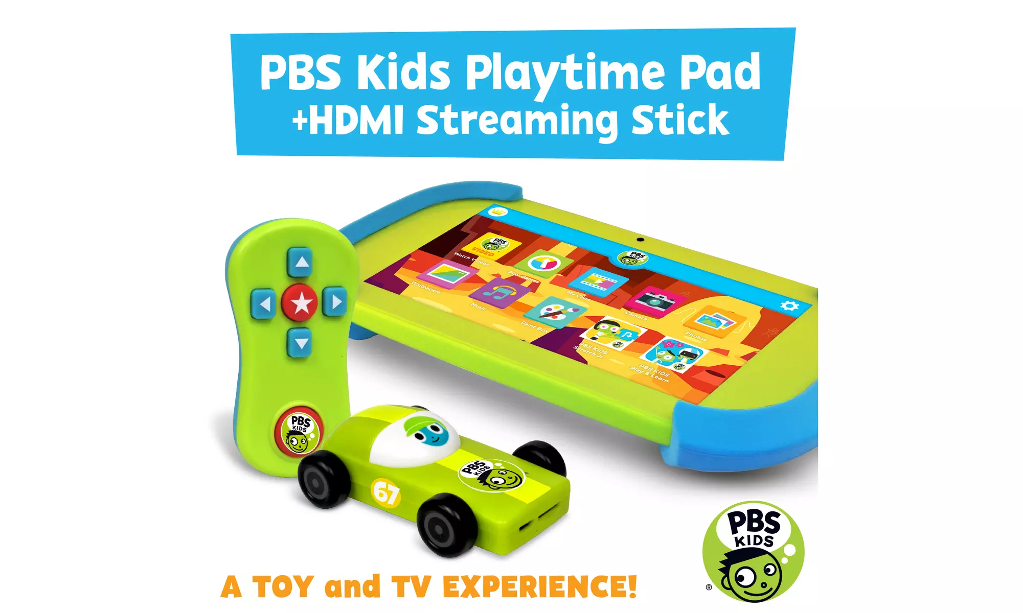 Playtime Pad 7" HD Kid-Safe Tablet PBS KIDS HDMI Streaming TV Stick Plug & Play - Primary Image