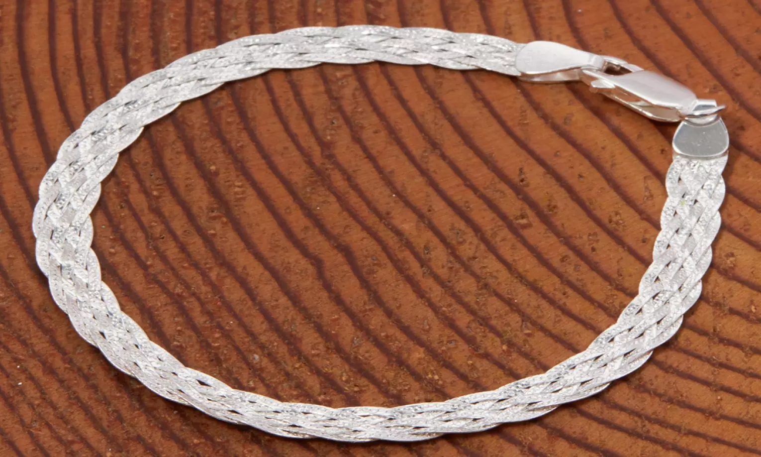Italian Sterling silver Braided Herringbone Bracelet