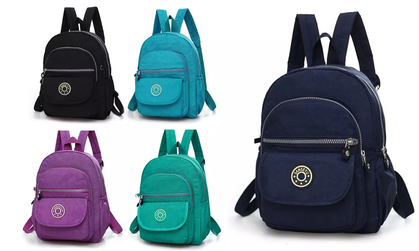 Women Girl Mini Backpack Purse Nylon Backpack Travel Shoulder Rucksack Bag - Primary Image