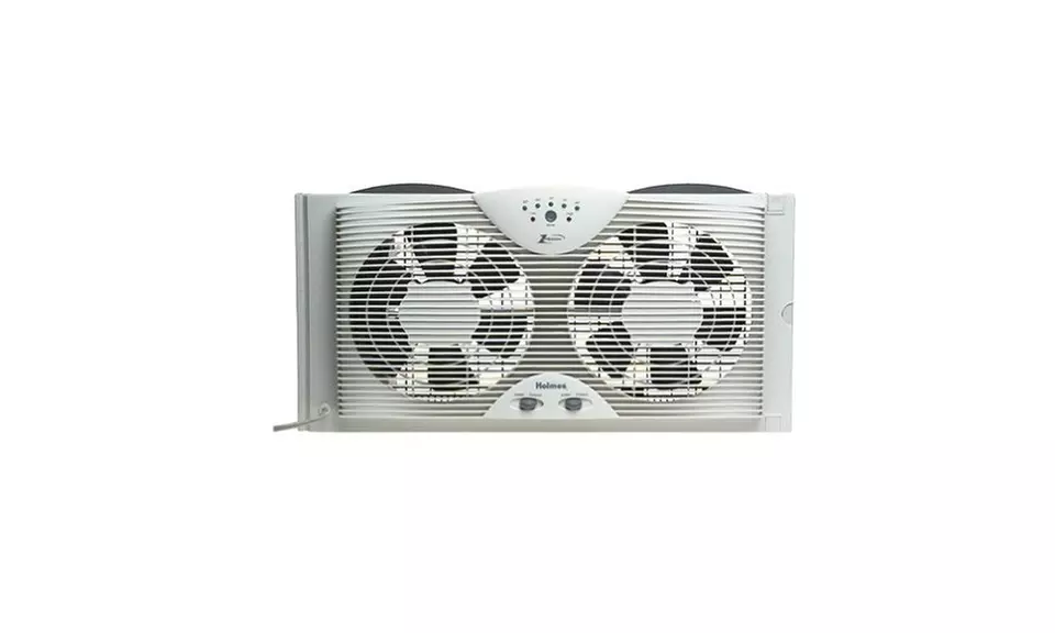 Holmes Dual 8" Blade Twin Window Fan with LED One Touch Thermostat Control  - Primary Image