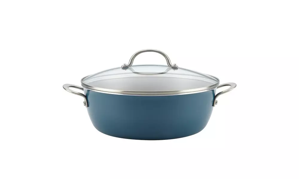 Ayesha Curry Home Collection Enamel Nonstick Stockpot 7.5qt Twilight Teal - Primary Image