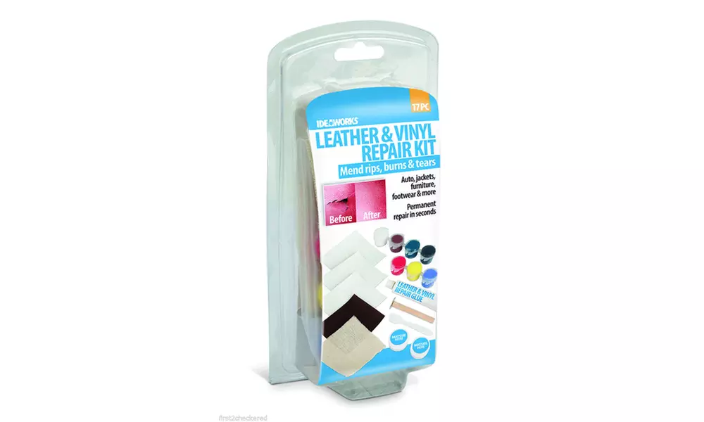 Leather and Vinyl Repair Kit Fix Rips Burns Furniture Holes Car Boat Seats 17PCS - Primary Image