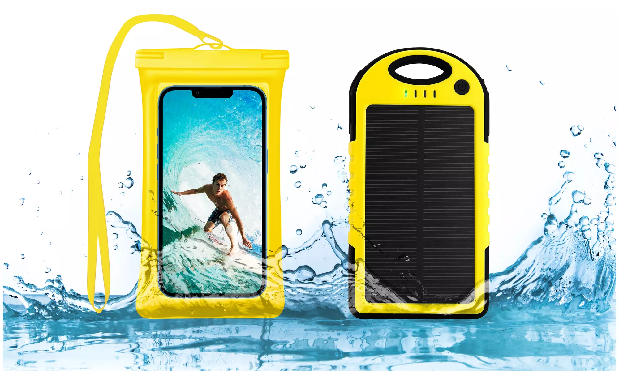 Waterproof Phone Case and 5,000mAh Solar Charger Combo - Second Medium