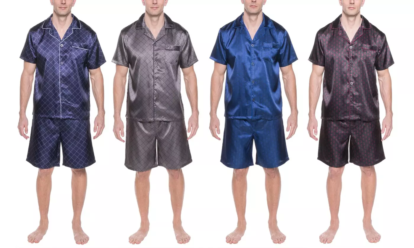 Twin Boat Mens Satin Short Sleepwear/Pajama Set - Primary Image