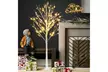 5FT Artificial White Christmas Tree with 72 LED Lights for Home Wedding Party - Second Medium
