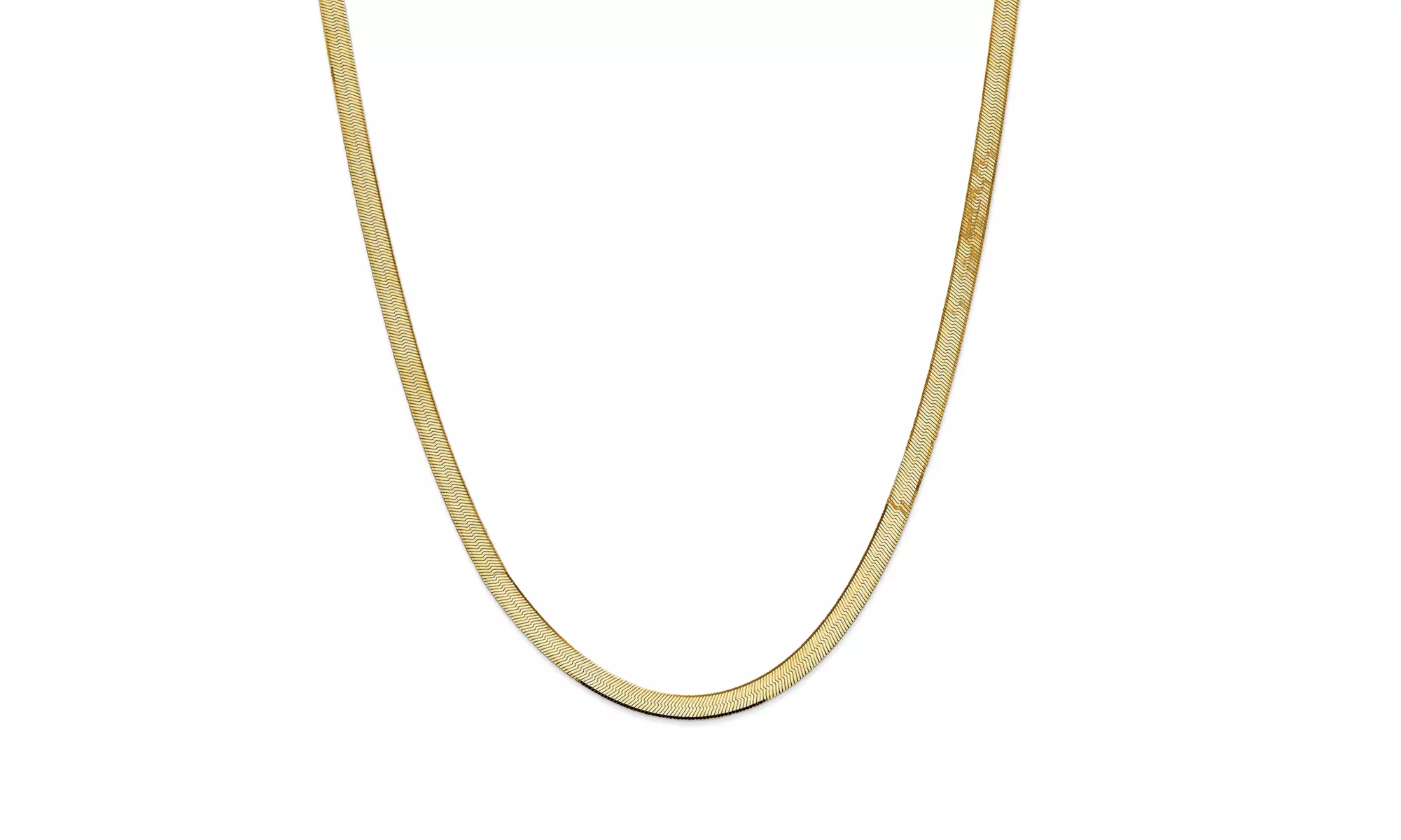 Sterling Silver Flexible Herringbone Chain Necklace