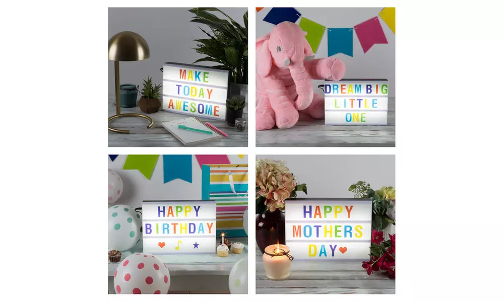 LED Cinematic Light Decorative Box Sign with Interchangeable Letters and Symbols - Second Medium