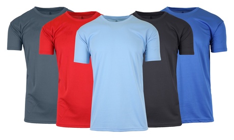 (2-Pack) Men'sGalaxy By Harvic Moisture Wicking Performance Tee (S-2XL) S Black & Light Blue