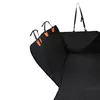 Dog Car Seat Cover with Zipper Mesh Window & Storage Bags - Black