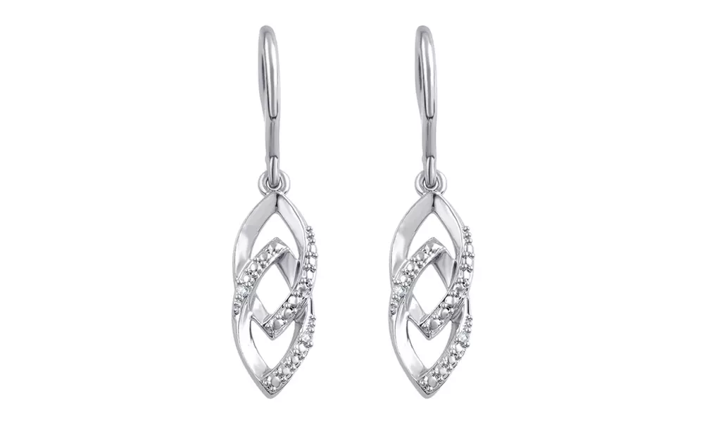 14K White Gold Plated Diamond Accent Drop Earring-KE17363CWSC