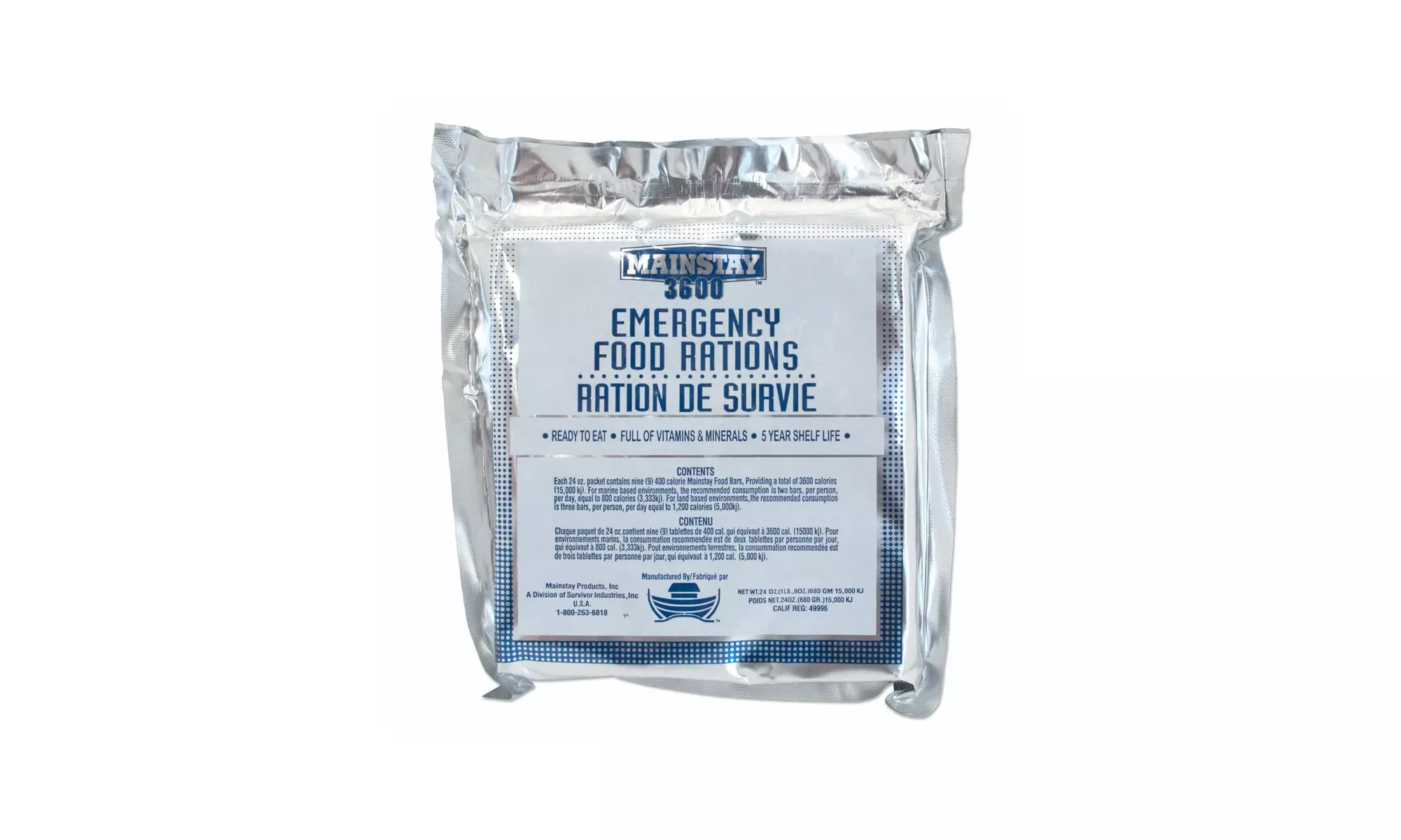 4Patriots Emergency Food Bars Non-Perishable S.O.S Rations to Last 5 Years - Primary Image