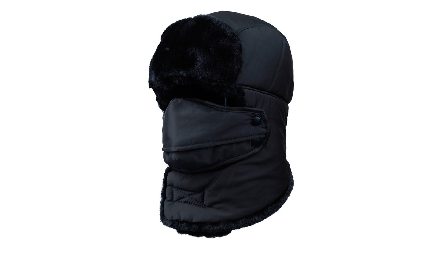 Mens Winter Hat Trapper Aviator Russian Trooper Earflap Warm Snow Ski Mask Cap