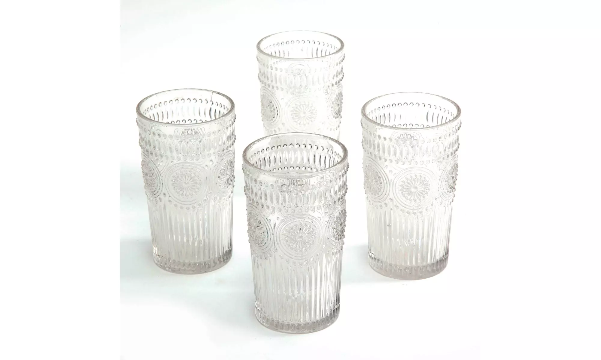 The Pioneer Woman Adeline 16-Ounce Emboss Glass Tumblers, Set of 4 - Second Medium